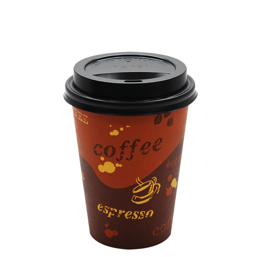Wholesale 12oz Generic Paper Hot Cups and Black Sipper Dome Lids 90mm