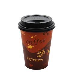 Wholesale 12oz Generic Paper Hot Cups and Black Sipper Dome Lids 90mm