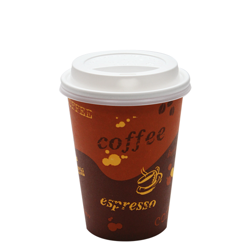 Wholesale 12oz Generic Paper Hot Cups and White Sipper Dome Lids 90mm