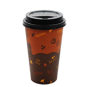 Wholesale 16oz Generic Paper Hot Cups and Black Sipper Dome Lids 90mm