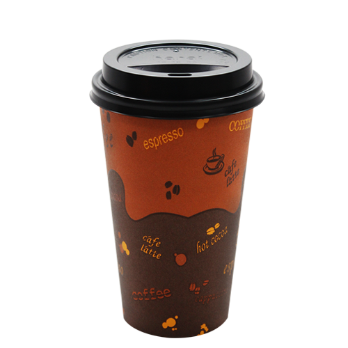 Wholesale 16oz Generic Paper Hot Cups and Black Sipper Dome Lids 90mm