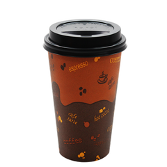 Wholesale 16oz Generic Paper Hot Cups and Black Sipper Dome Lids 90mm