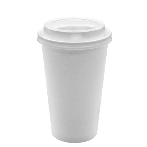 Wholesale 16oz White Paper Hot Cups and White Sipper Dome Lids 90mm