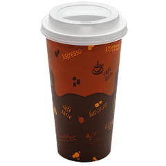 Wholesale 20oz Generic Paper Hot Cups and White Sipper Dome Lids 90mm