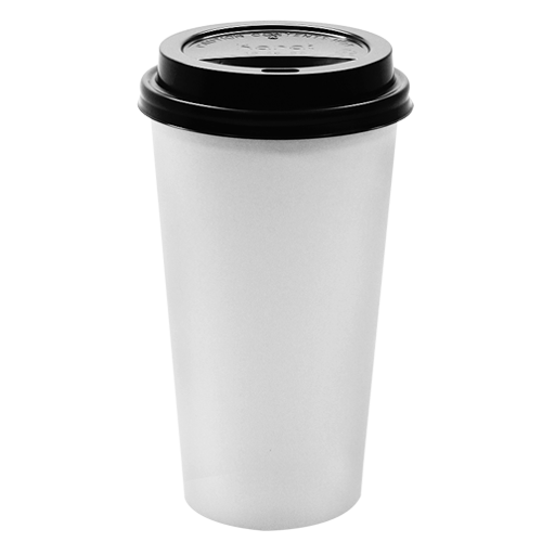 Wholesale 20oz White Paper Hot Cups and Black Sipper Dome Lids 90mm