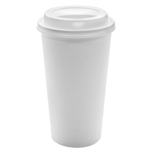Wholesale 20oz White Paper Hot Cups and White Sipper Dome Lids 90mm