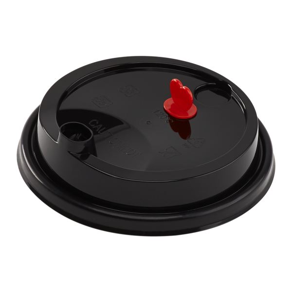 Wholesale 24oz Sipper Dome Lid for Tall Premium Plastic Cup - Black - 1000 ct