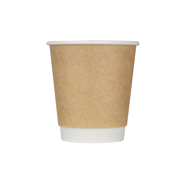 Wholesale 10oz Wrapped Insulated Paper Hot Cups - Kraft (90mm) - 500 ct