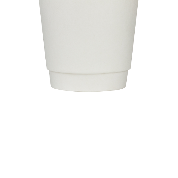 Wholesale 10oz Wrapped Insulated Paper Hot Cups - White (90mm) - 500 ct