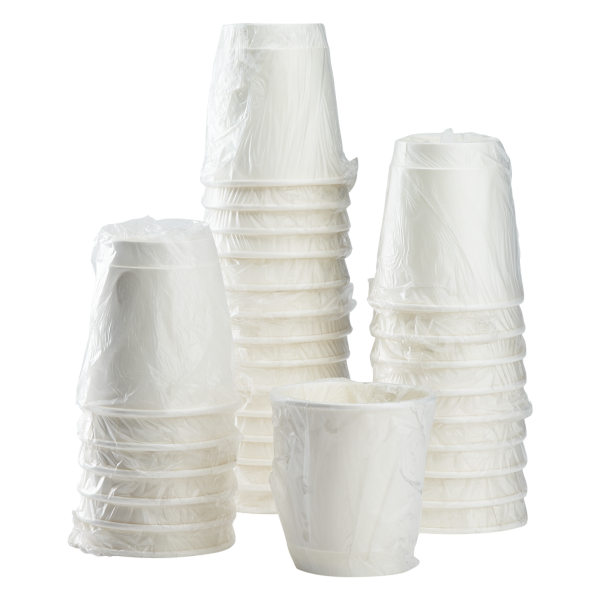 Wholesale 10oz Wrapped Insulated Paper Hot Cups - White (90mm) - 500 ct