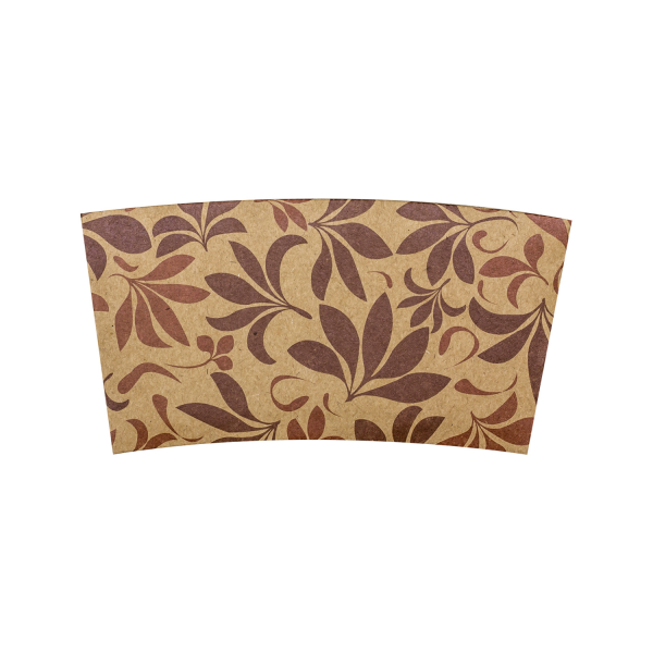 Wholesale Traditional Cup Sleeves - Fleur Brown - 1,000 ct