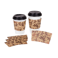 Wholesale Traditional Cup Sleeves - Fleur Brown - 1,000 ct