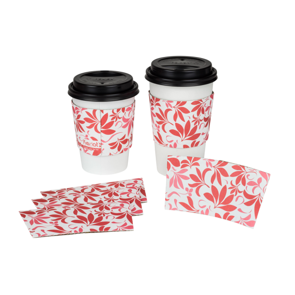 Wholesale Traditional Cup Sleeves - Fleur Red - 1,000 ct