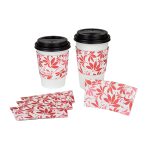 Wholesale Traditional Cup Sleeves - Fleur Red - 1,000 ct