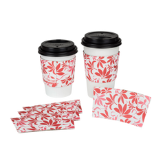 Wholesale Traditional Cup Sleeves - Fleur Red - 1,000 ct
