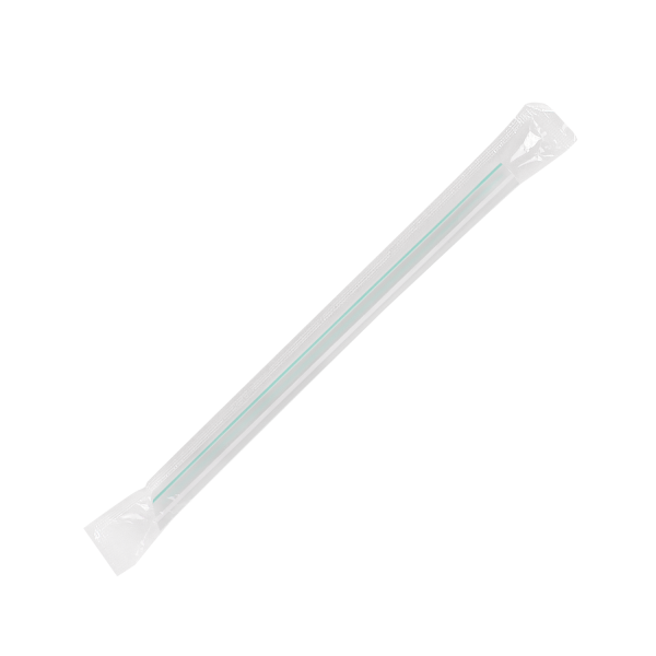 Wholesale 7.5'' Boba Straws (10mm) Poly Wrapped - Mixed Striped Colors - 2,000 ct