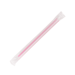 Wholesale 7.5'' Boba Straws (10mm) Poly Wrapped - Mixed Striped Colors - 2,000 ct