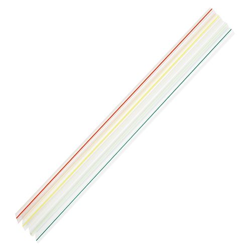 Wholesale 7.5'' Jumbo Straws (5mm) - Unwrapped - Mixed Striped Colors - 8,000 ct