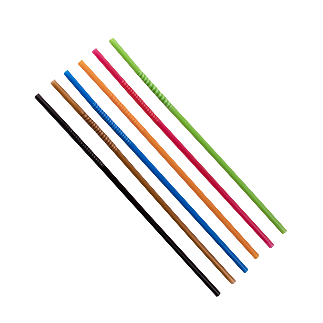 Wholesale 7.5'' - 13.5'' Unwrapped Flexible Jumbo Straws 5mm Mixed Colors - 4,000 ct