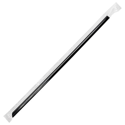 Wholesale 9" Jumbo Straws (5mm) Poly Wrapped - Black - 2,000 ct