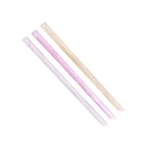 Wholesale 9'' Boba Straws (10mm) Unwrapped - Mixed Striped Colors - 1,600 ct