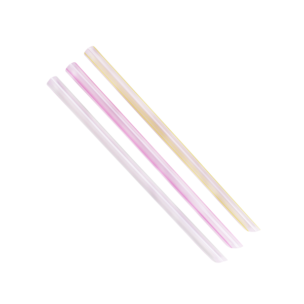 Wholesale 9'' Boba Straws (10mm) Unwrapped - Mixed Striped Colors - 1,600 ct