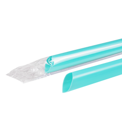 Wholesale 9'' Boba Straws (10mm) Poly Wrapped - Aqua - 1,600 ct