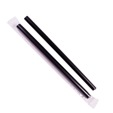 Load image into Gallery viewer, Wholesale 9&#39;&#39; Boba Straws (10mm) Poly Wrapped - Black - 1,600 ct
