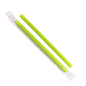 Wholesale 9'' Boba Straws (10mm) Poly Wrapped - Green - 1,600 ct