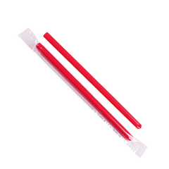 Wholesale 9" Boba Straws (10mm) Poly Wrapped - Red - 1,600 ct