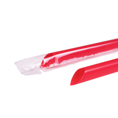Wholesale 9" Boba Straws (10mm) Poly Wrapped - Red - 1,600 ct