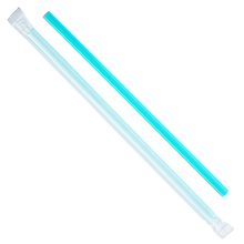 Load image into Gallery viewer, Wholesale 9&#39;&#39; Giant Straws (8mm) Paper Wrapped - Aqua - 2,500 ct
