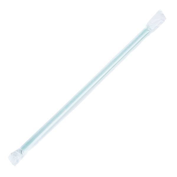 Wholesale 9'' Giant Straws (8mm) Paper Wrapped - Green - 2,500 ct