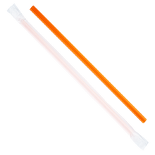 Load image into Gallery viewer, Wholesale 9&#39;&#39; Giant Straws (8mm) Paper Wrapped - Orange - 2,500 ct
