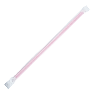Wholesale 9'' Giant Straws 8mm Paper Wrapped - Pink - 2,500 ct