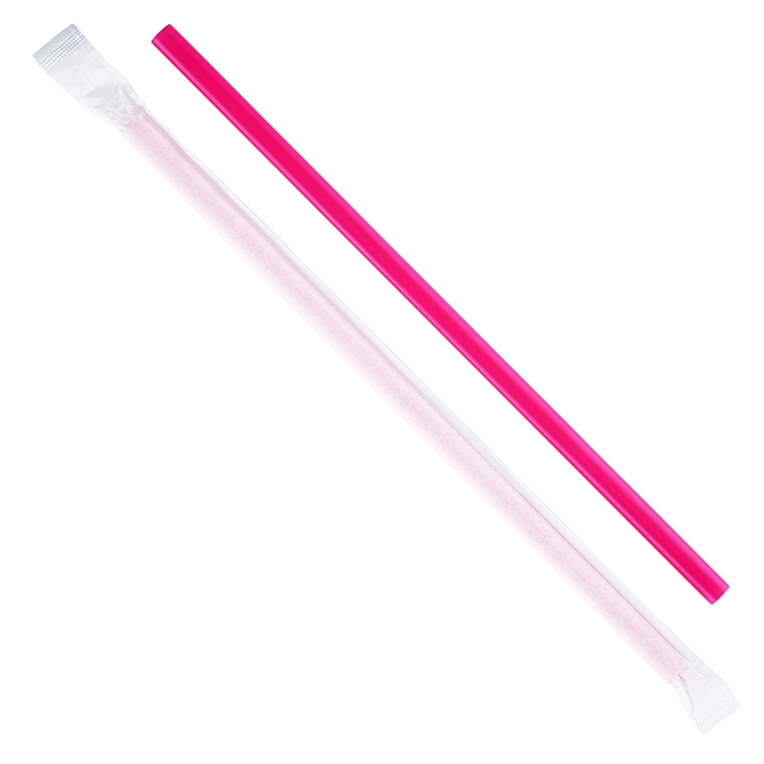 Wholesale 9'' Giant Straws 8mm Paper Wrapped - Pink - 2,500 ct