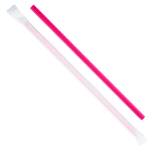 Wholesale 9'' Giant Straws 8mm Paper Wrapped - Pink - 2,500 ct