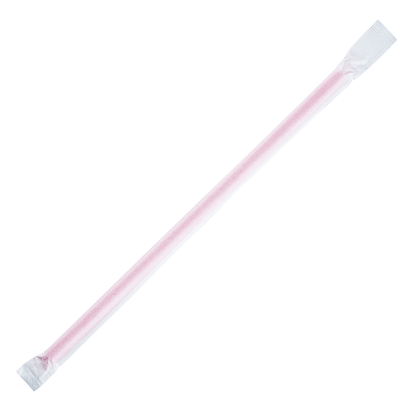 Wholesale 9'' Giant Straws (8mm) Paper Wrapped - Red - 2,500 ct