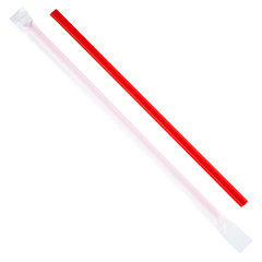 Wholesale 9'' Giant Straws (8mm) Paper Wrapped - Red - 2,500 ct