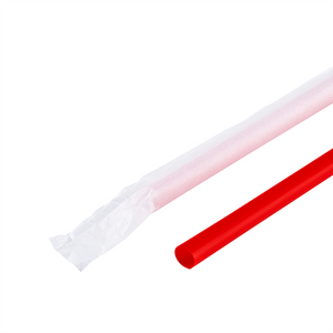 Wholesale 9'' Giant Straws (8mm) Paper Wrapped - Red - 2,500 ct