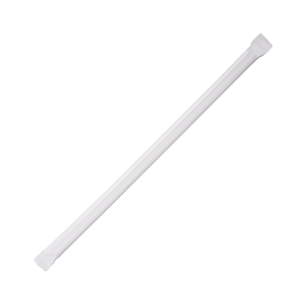 Wholesale 7.75'' Clear Straws (5mm) Paper Wrapper - 12000 ct