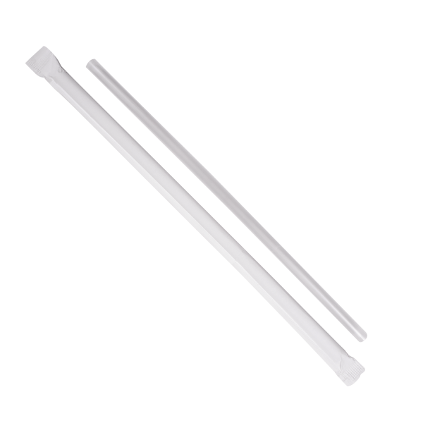 Wholesale 7.75'' Clear Straws (5mm) Paper Wrapper - 12000 ct