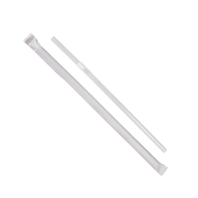 Load image into Gallery viewer, Wholesale 7.75&#39;&#39; Flexible Jumbo Straws (5mm) Paper Wrapped - Clear - 10,000 ct
