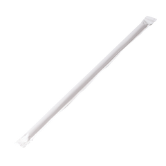 Wholesale 8.75" Jumbo Straws 5mm Paper Wrapped - Clear - 2,000 ct