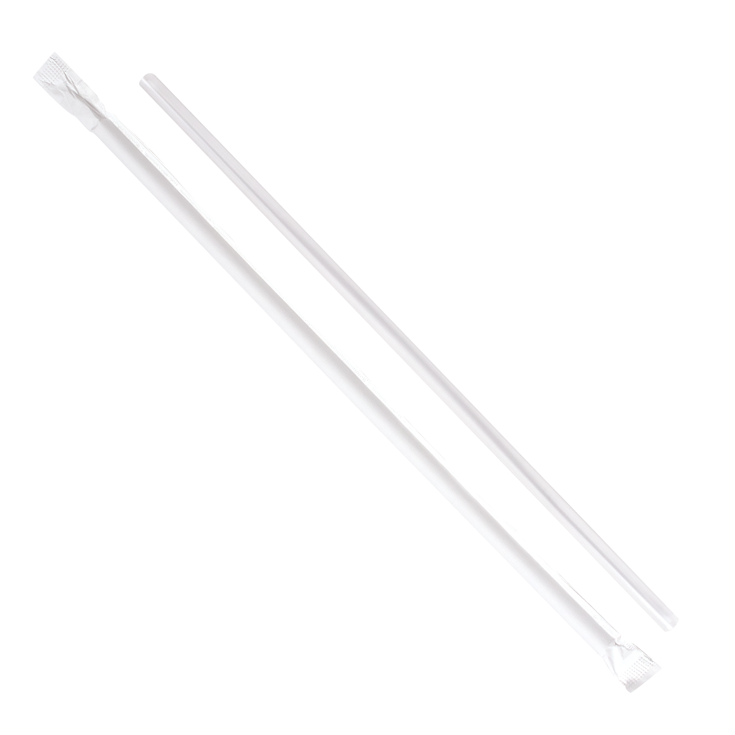 Wholesale 8.75" Jumbo Straws 5mm Paper Wrapped - Clear - 2,000 ct