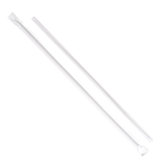 Wholesale 8.75" Jumbo Straws 5mm Paper Wrapped - Clear - 2,000 ct