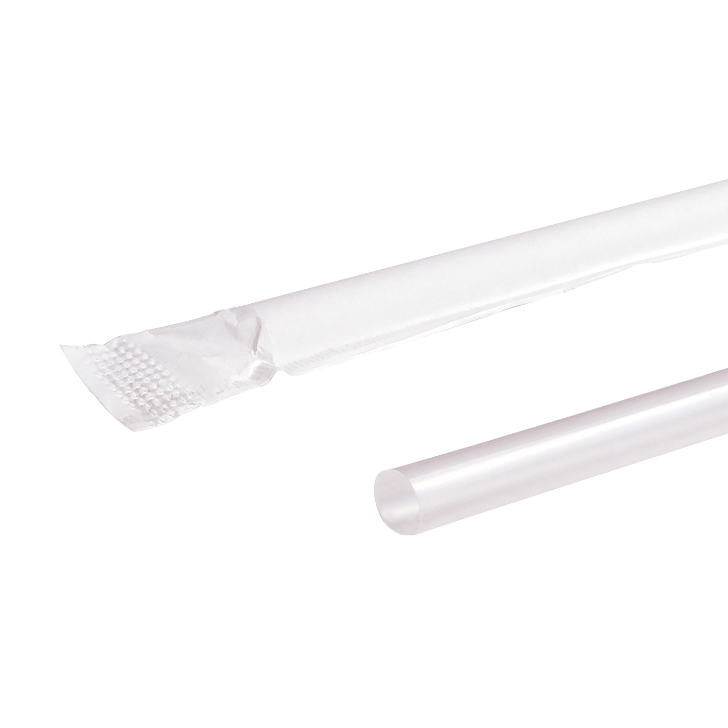 Wholesale 8.75" Jumbo Straws 5mm Paper Wrapped - Clear - 2,000 ct