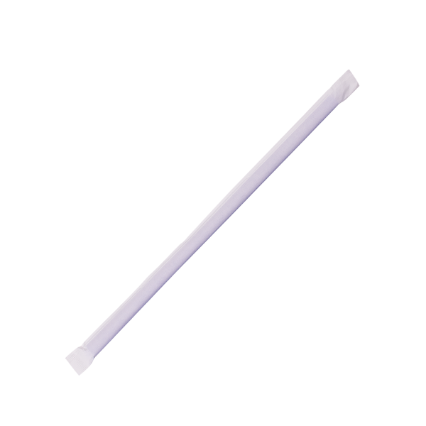 Wholesale 9'' Giant Straws (8mm) Paper Wrapped - Blue - 1,200 ct