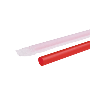 Wholesale 10.25'' Straws (8mm) Paper Wrapped - Red - 1,200 ct