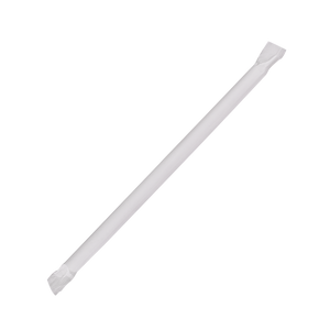 Wholesale 7.75'' Giant Straws (8mm) Paper Wrapped - Clear - 7,500 ct